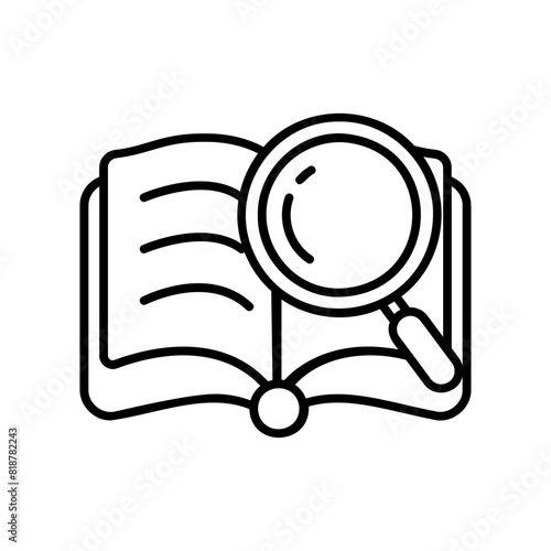 magnifying glass and book
