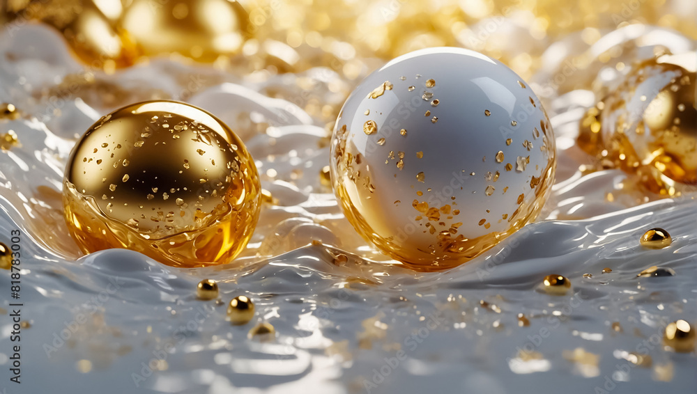 beautiful abstract background with gold, wave, ball shape beautiful abstract background with gold, wave, ball shape