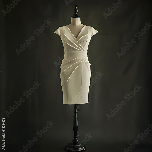 Modern offwhite dress v cut photo