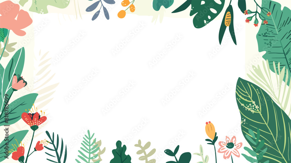 Botanical wish list flat vector illustration. Blank 