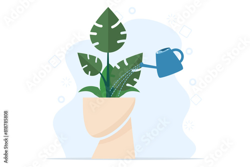 Mental health therapy concept. Therapist and patient. Mental disorders struggle with stress, depression, emotional exhaustion, and other psychological problems. psychotherapy. Vector illustration.