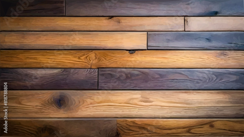 Oak planks with glossy surface as low poly vector.