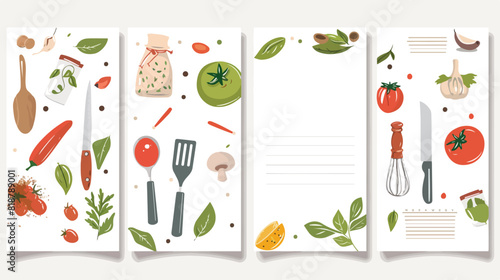 Four of vertical card templates for making notes abou photo