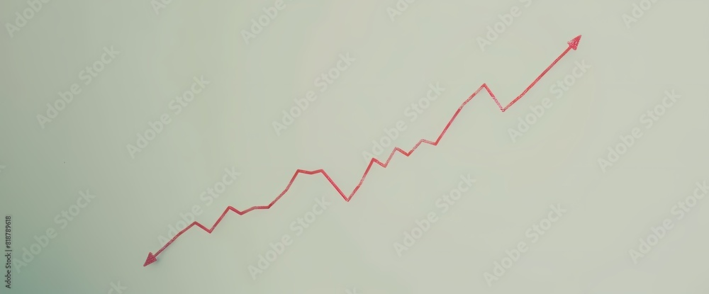 Simple single line graph climbing smoothly on a calm background, reflecting gradual market expansion.