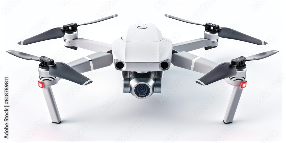 Drone Background. Modern Innovative Design with Camera Isolated on White Drone Background. Modern Innovative Design with Camera Isolated on White