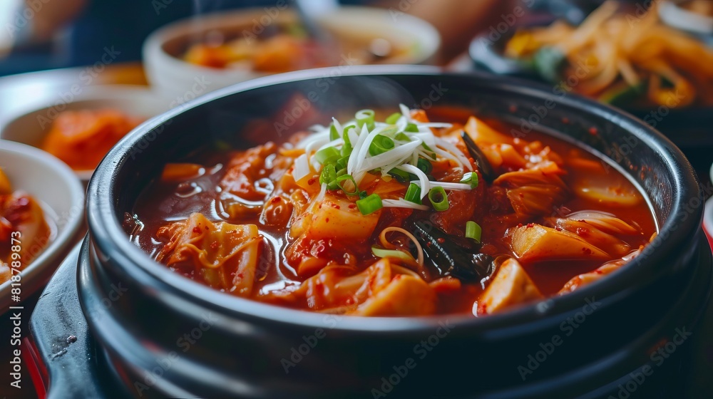 A bowl of soup with vegetables and meat. A bowl of soup with vegetables and meat.