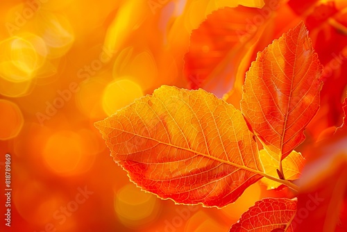 Autumn leaves  bokeh  blurred background  orange  yellow  red  green.