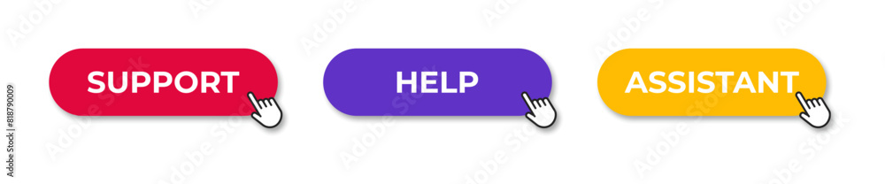 Client support button. Help button. Assistant button. Vector illustration Client support button. Help button. Assistant button. Vector illustration