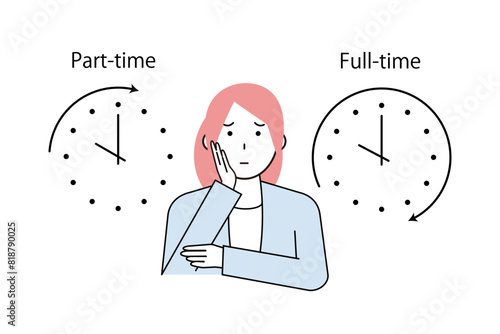 フルタイムかパートタイムかを悩む女性
