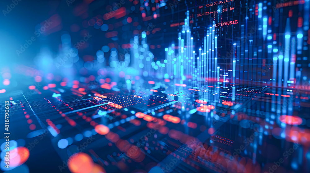financial stock market graph on technology abstract background. 3d rendering toned image double exposure financial stock market graph on technology abstract background. 3d rendering toned image double exposure