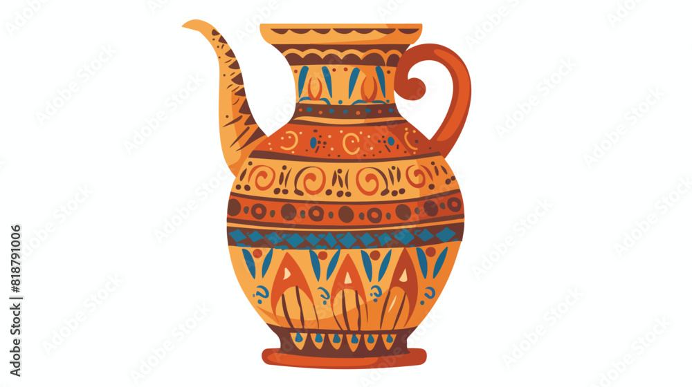 Ancient greek ceramic jar decorated by Hellenic ornam