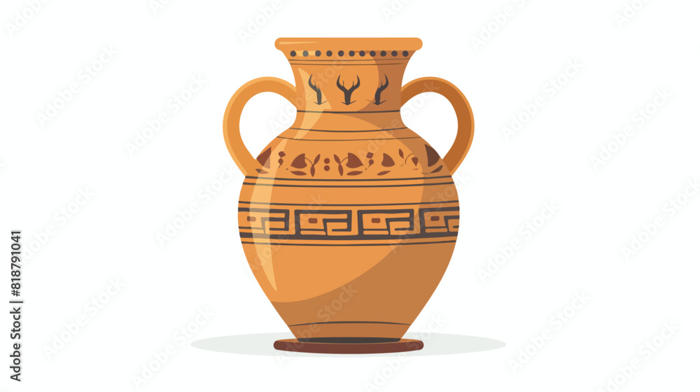 Ancient greek ceramic jar decorated by Hellenic ornam