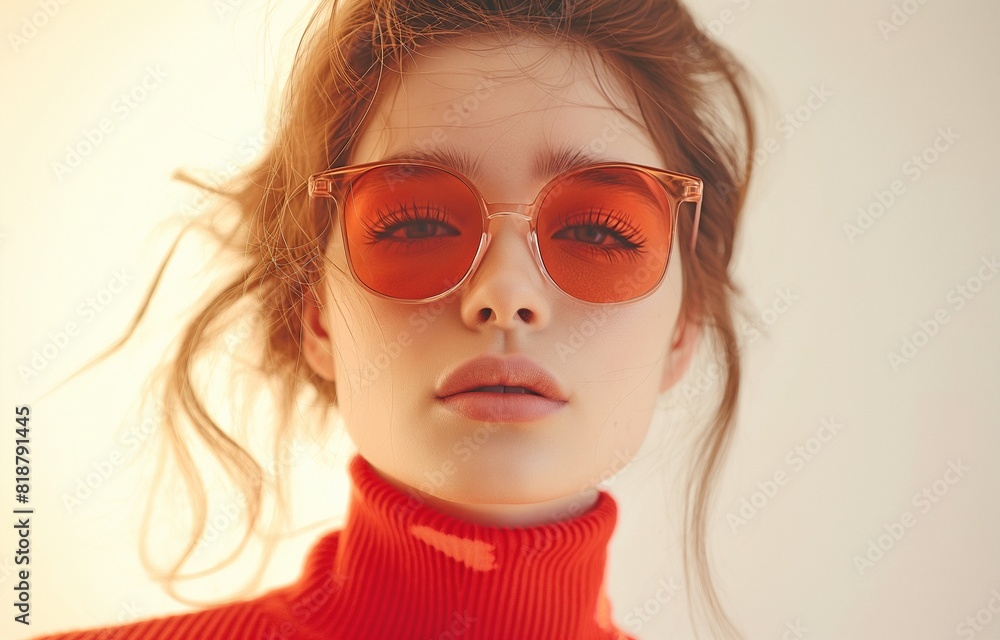 Gorgeous young lady with sunglasses against a white background Gorgeous young lady with sunglasses against a white background