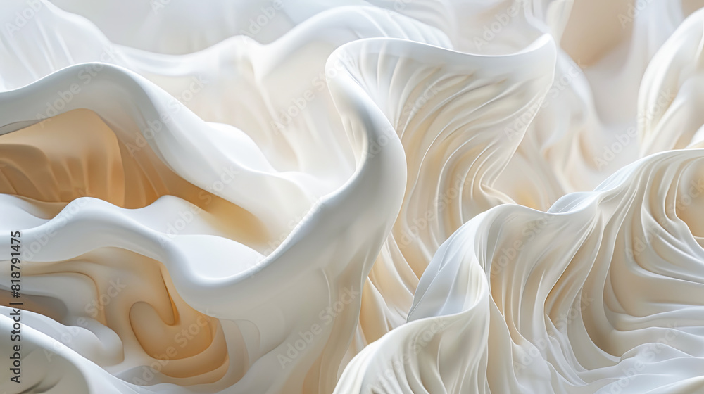3d rendering, abstract background with wavy folds of white silk fabric 3d rendering, abstract background with wavy folds of white silk fabric