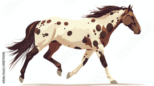 Appalloosa breed horse flat vector illustration.