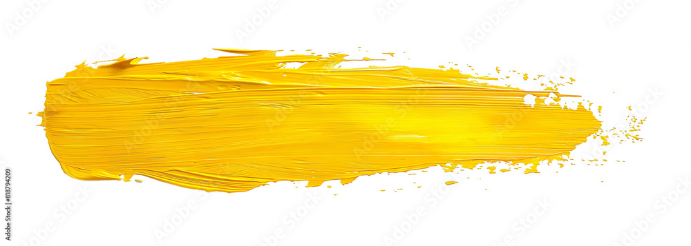Vibrant Yellow Paint Brush Stroke Texture Isolated on Transparent Background Vibrant Yellow Paint Brush Stroke Texture Isolated on Transparent Background