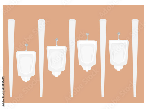 A urinal for men hanging on the wall.