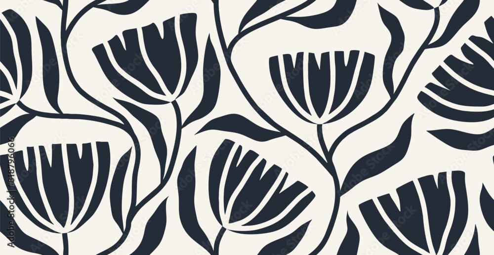 Vector abstract flower seamless pattern. Vector abstract flower seamless pattern.