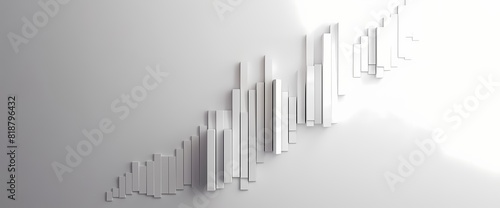 Sleek and precise visualization of a sudden increase in market performance  captured in a neat bar graph against a pristine white backdrop.