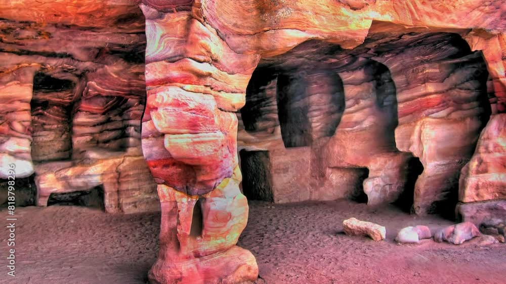 Buried In Rocks Rock structure with burial niches in the rock city of Petra, Jordan ...