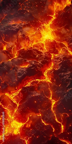 A large image of lava and fire.