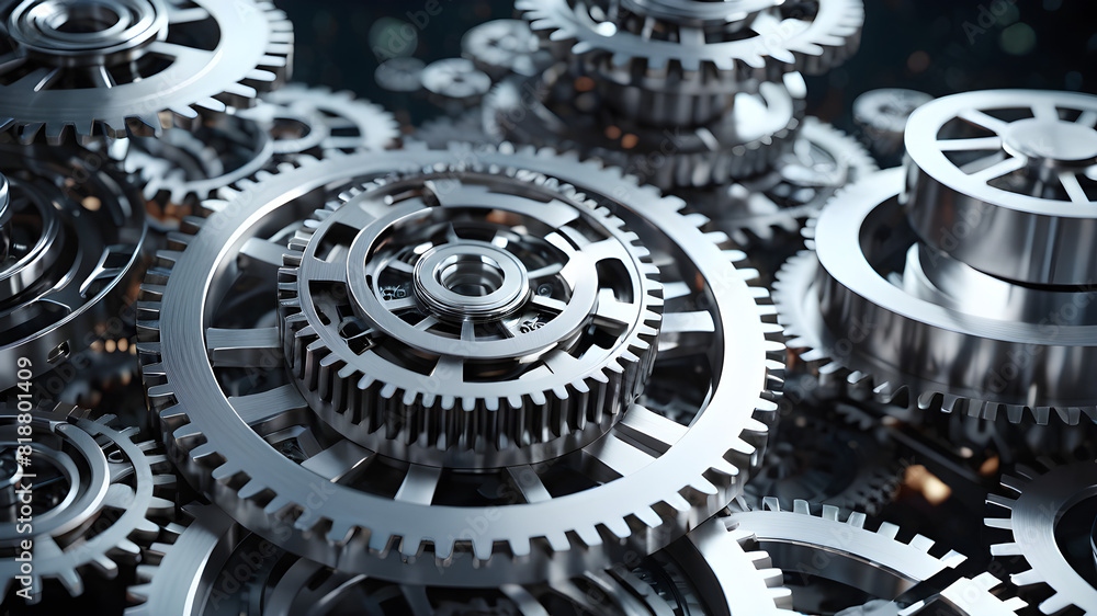 Abstract Technology Background with 3D Interlocking Gears Abstract Technology Background with 3D Interlocking Gears