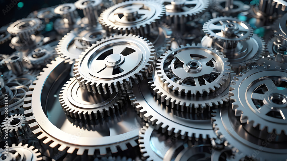 Abstract Technology Background with 3D Interlocking Gears Abstract Technology Background with 3D Interlocking Gears