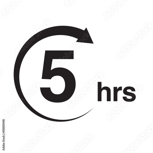 5 hours arrow timer icon vector illustration eps