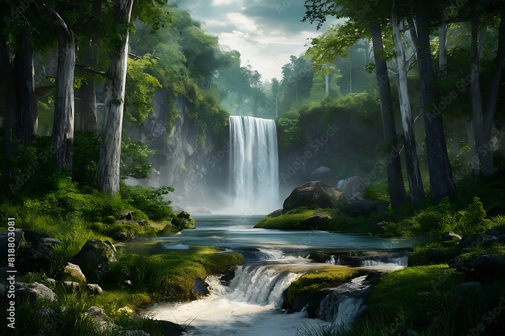 waterfall in the forest waterfall in the forest