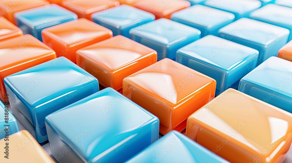 Obraz premium Colorful abstract geometric pattern with glossy cubes