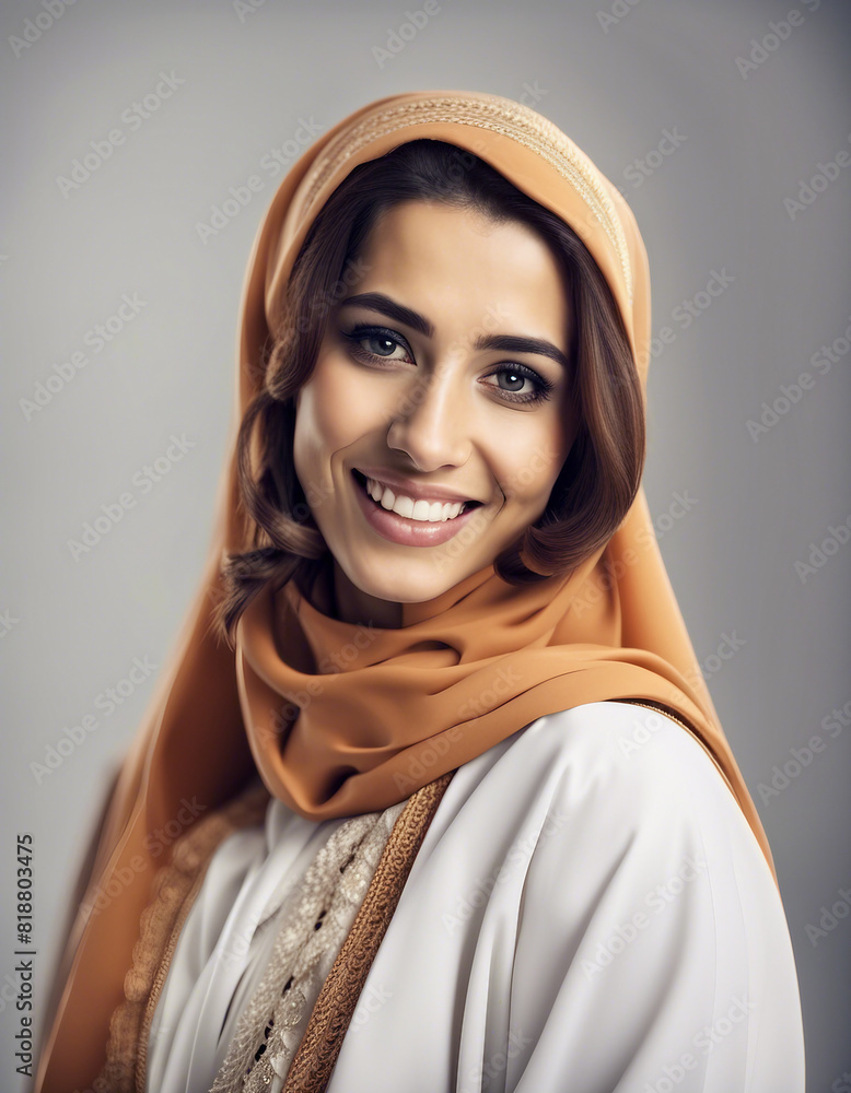a young Arabic women in traditional clothes with a sincere smile, isolated white background,
a young Arabic women in traditional clothes with a sincere smile, isolated white background,