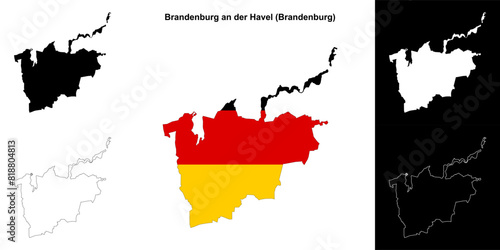 Brandenburg an der Havel (Brandenburg) blank outline map set