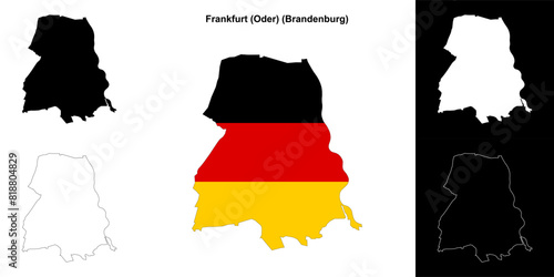 Frankfurt (Oder) (Brandenburg) blank outline map set