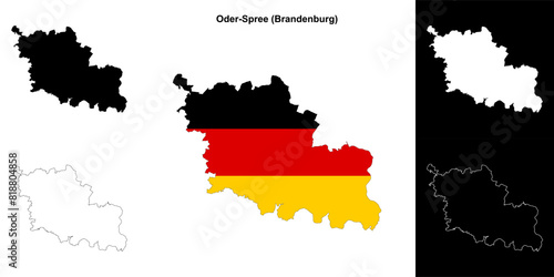 Oder-Spree (Brandenburg) blank outline map set