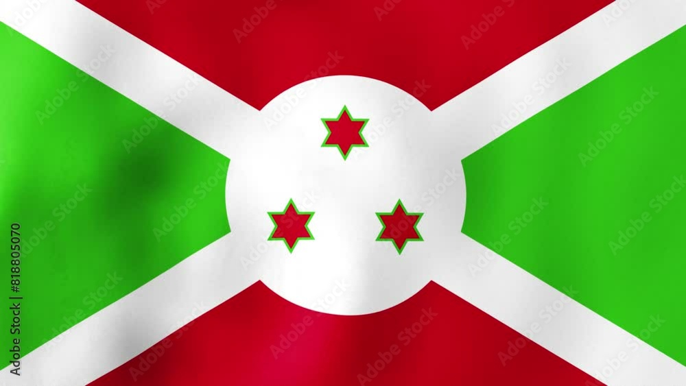 National flag Burundi fluttering in wind. Smooth animation flag in 4K. Highly detailed realistic 3D rendering. Concept patriotism, National Unity Day, Labor Day, Independence Day, Rwagasore Day National flag Burundi fluttering in wind. Smooth animation flag in 4K. Highly detailed realistic 3D rendering. Concept patriotism, National Unity Day, Labor Day, Independence Day, Rwagasore Day