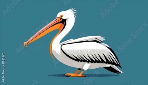 A playful icon of a pelican with a large beak