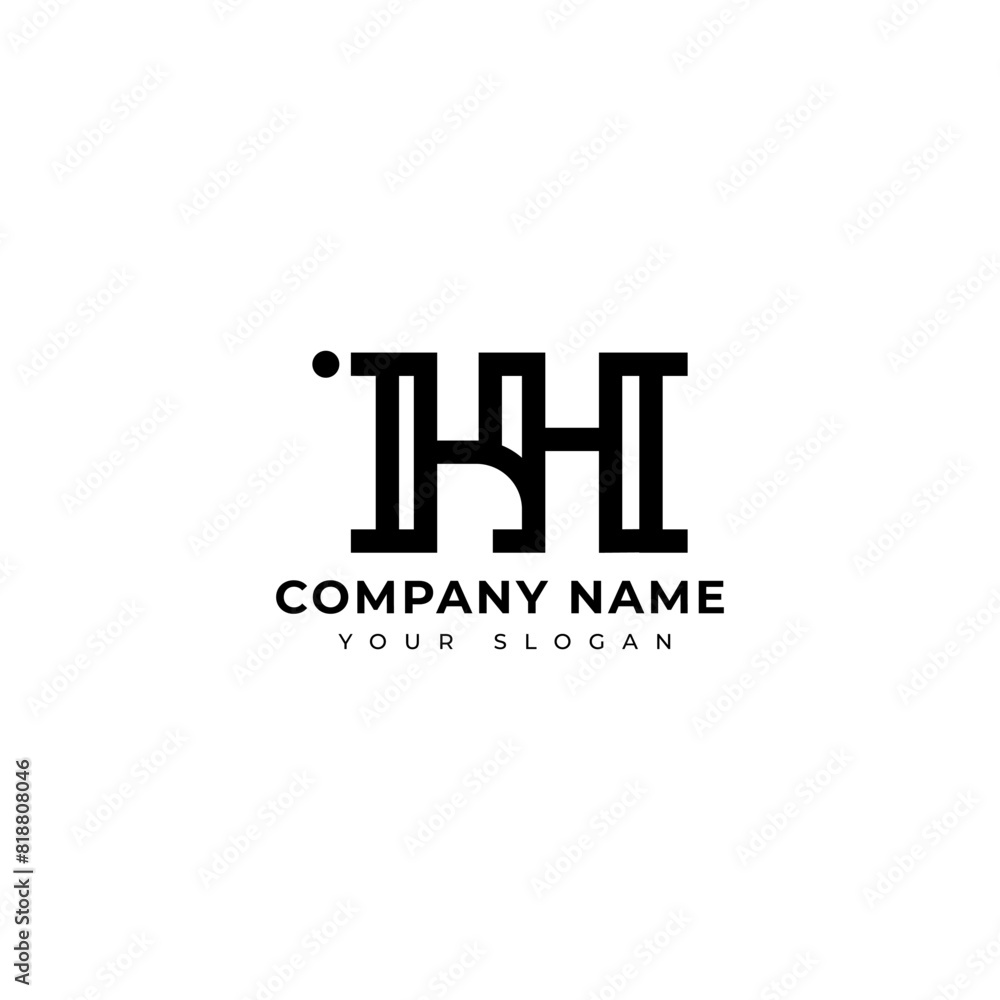 Modern Letter kh logo vector design template