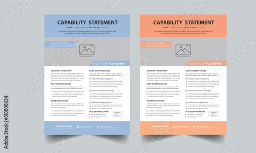 Capability Statement Template Design. photo