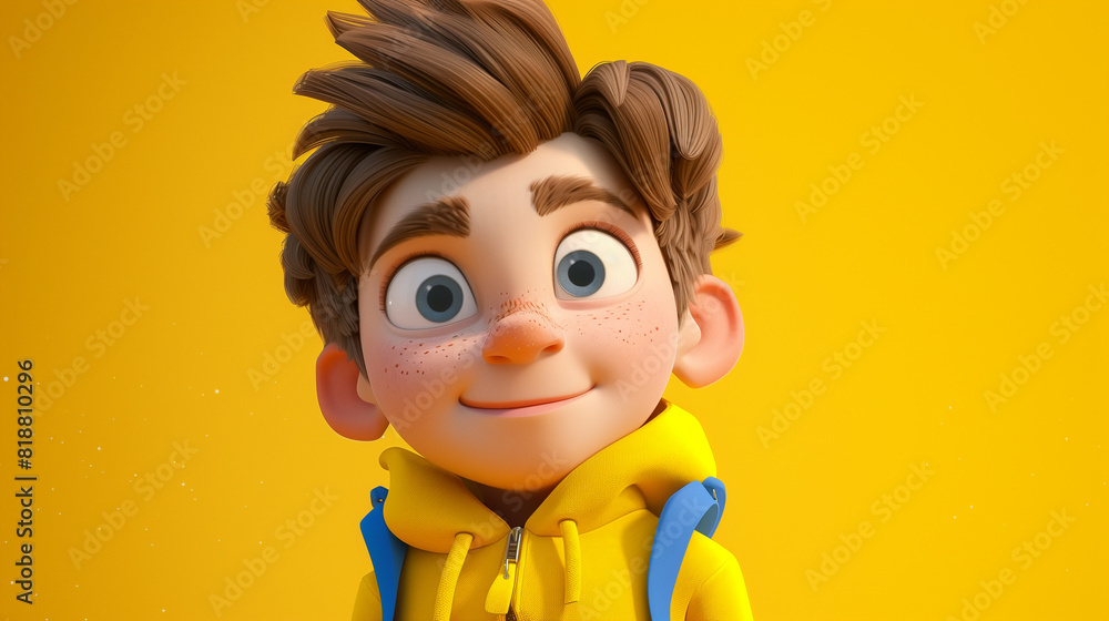 3d render. Cartoon character young man. 3d render. Cartoon character young man.
