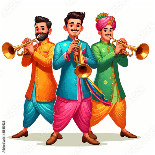 Indian wedding band person illustration photo
