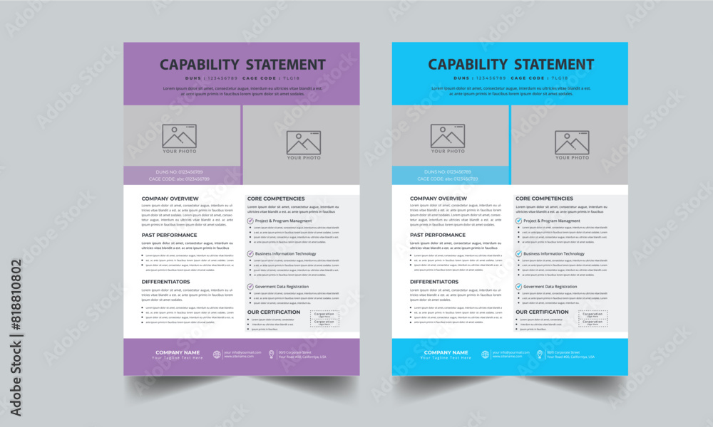 Capability Statement Template Design. Capability Statement Template Design.