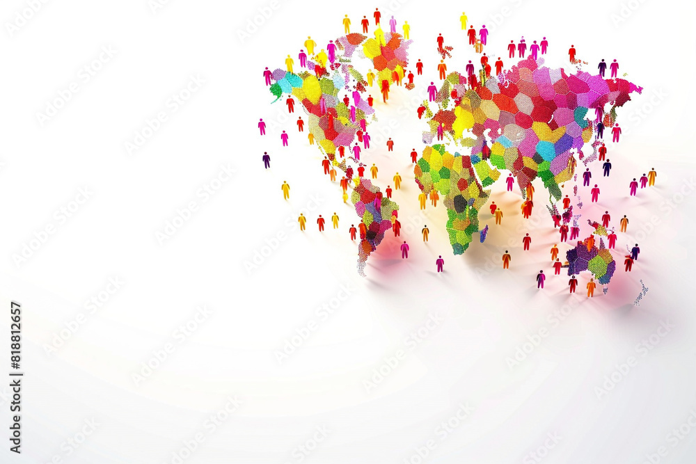 World Population Day abstract design for July 11, showcased on a minimalist white background. World Population Day abstract design for July 11, showcased on a minimalist white background.