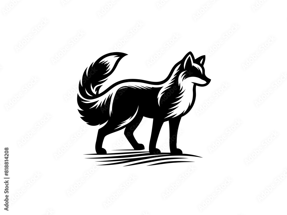 Obraz premium Majestic Fox: Fox Vector Illustration for Wildlife Designs and Nature-inspired Art