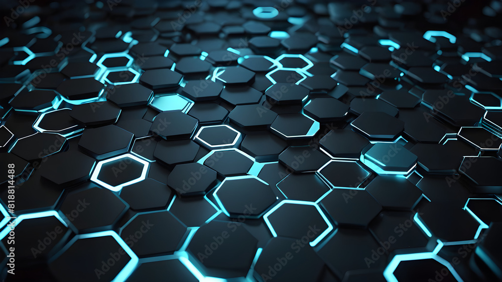 Fototapeta premium Abstract Technology Background with 3D Hexagonal Patterns