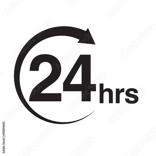 24 hours arrow timer icon vector illustration eps