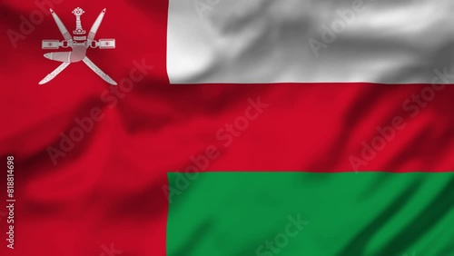 Oman Flag waving in the wind, National Flag background video, High Speed Full HD 4K