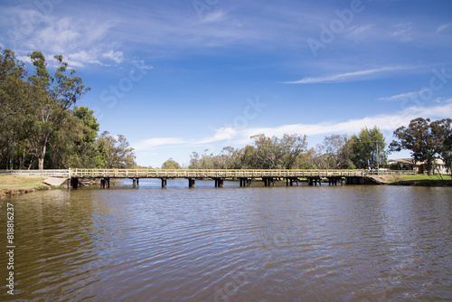 Lake Forbes and a low level bridge. Forbes, New South Wales photo