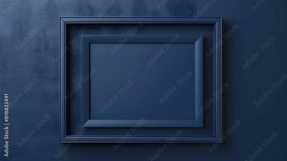 Navy Blue Rectangle Frame with American Flag Design Navy Blue Rectangle Frame with American Flag Design