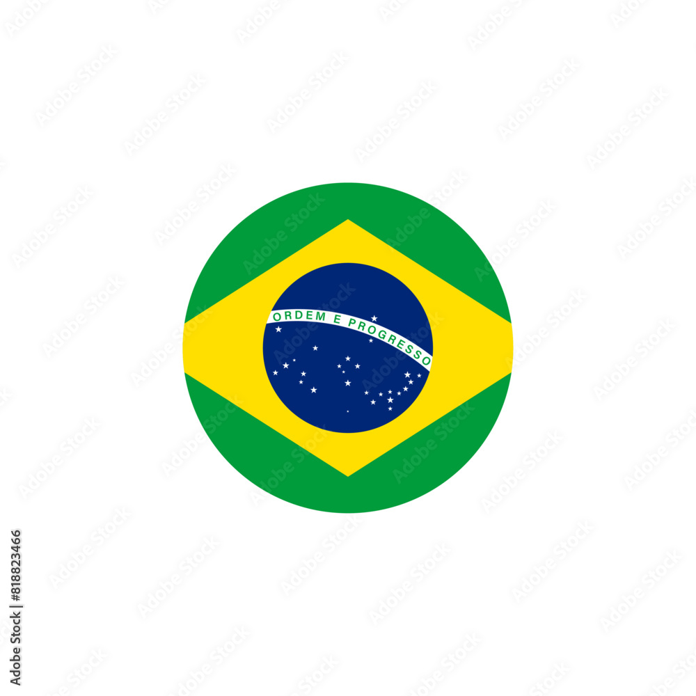 Fototapeta premium Round Brazil flag badge design element