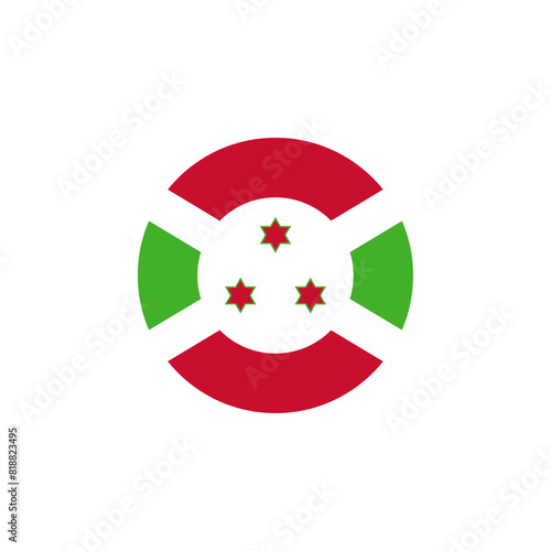 Round Burundi country flag badge design element